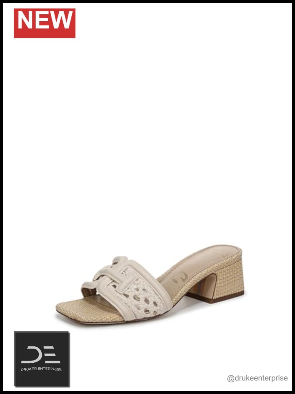 Sam Edelman Waylon Weave Woven Slide Sandals Women's Block Heel 1.75